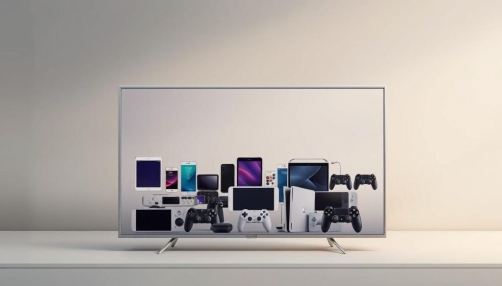 Catchon tv compatibility, a sleek and modern digital display showcasing a variety of connected devices. In the foreground, the Catchon tv screen dominates the scene, its crisp resolution and vibrant colors accentuated by a subtle warm lighting. Surrounding the screen, a minimalist white frame creates a clean, uncluttered aesthetic. In the middle ground, an assortment of compatible devices, such as smartphones, tablets, and gaming consoles, are neatly arranged, their icons and logos subtly hinted at to convey the breadth of connectivity options. The background features a soft, blurred gradient in shades of gray, lending a sense of depth and emphasizing the central focus on the Catchon tv display and its integration with various digital devices. Prompt Catchon tv compatibility, a sleek and modern digital display showcasing a variety of connected devices. In the foreground, the Catchon tv screen dominates the scene, its crisp resolution and vibrant colors accentuated by a subtle warm lighting. Surrounding the screen, a minimalist white frame creates a clean, uncluttered aesthetic. In the middle ground, an assortment of compatible devices, such as smartphones, tablets, and gaming consoles, are neatly arranged, their icons and logos subtly hinted at to convey the breadth of connectivity options. The background features a soft, blurred gradient in shades of gray, lending a sense of depth and emphasizing the central focus on the Catchon tv display and its integration with various digital devices. Prompt